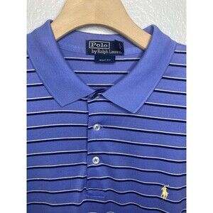 Polo Ralph Lauren Golf Fit Polo Shirt Mens XL Purple Striped Short Sleeve Pony
